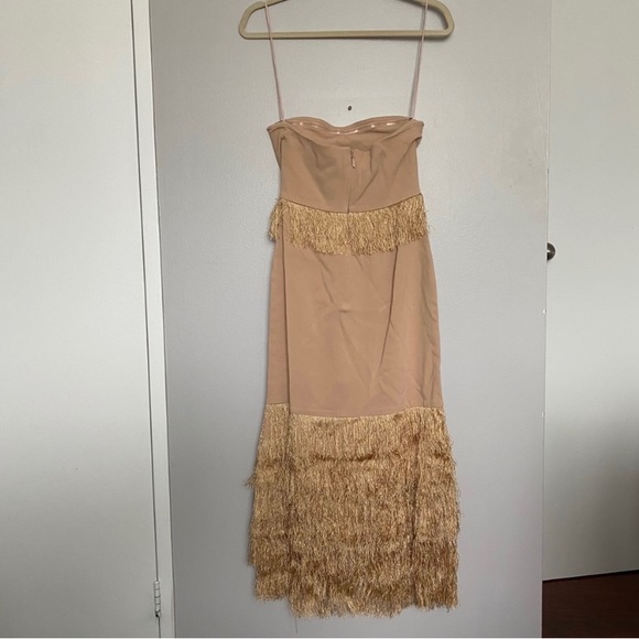 NWT Jonathan Simkhai FW 2016 Nude Fringe Strapless Dress - Picture 4 of 7